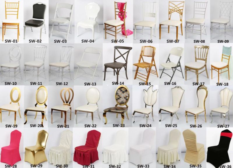 Wholesale Luxury Gold Round Back Stainless Steel Wedding Chair