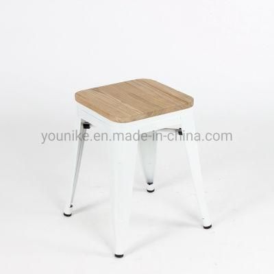 Industrial Vintage Coffee Restaurant Metal Tolix Chair Stool Wood Top