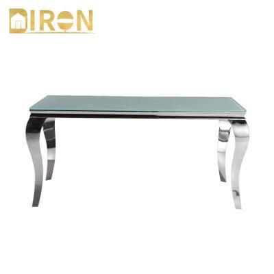 High Quality Coffee Rectangle Marble Dining Tea Table with 304 Stainless Steel Legs