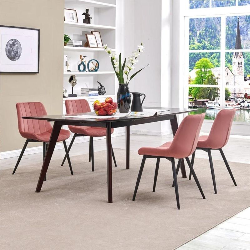 Metal Frame Dining Chairs with Cushion Seated