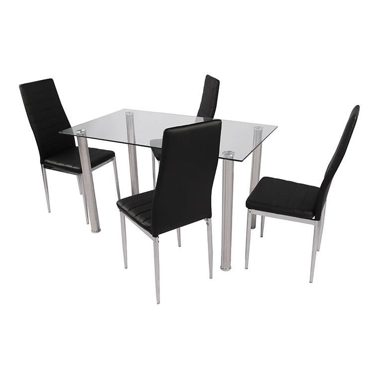 Wholesale Dining Furniture Tempered Glass Dining Table Set