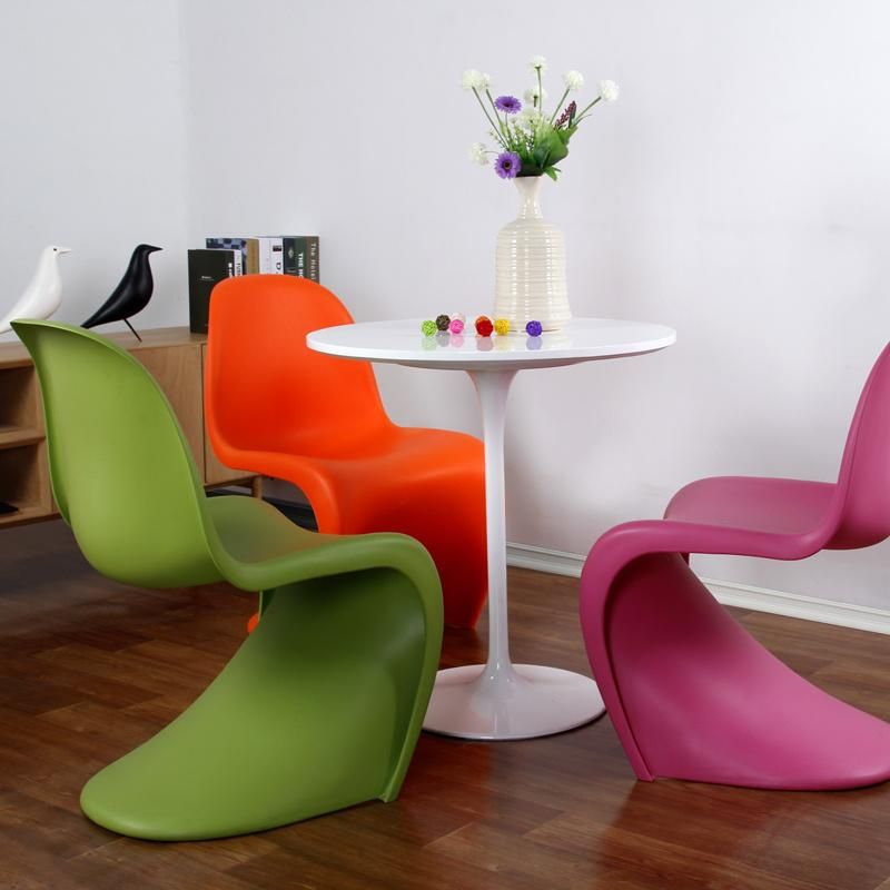 Modern Indoor Stackable S Shape White Colored PP Polypropylene Plastic Dining Chairs Price