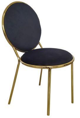 High-End Upholstered Metal Frame Brass Decor for Coffee Shop Dining Chair