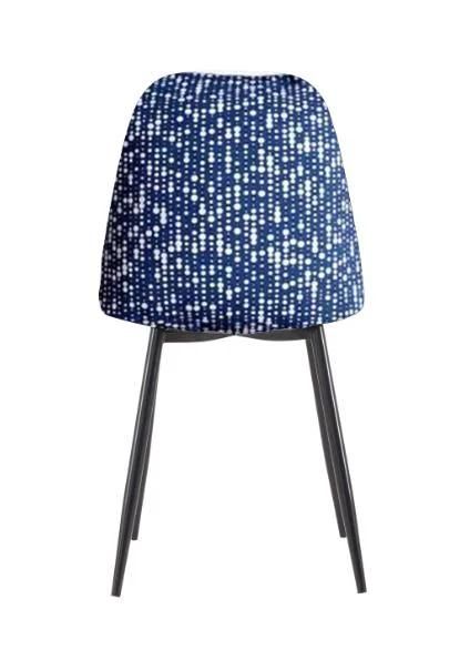 Chair Upholstered Velvet Modern European Dining Chair Metal Leg Velvet Fabric