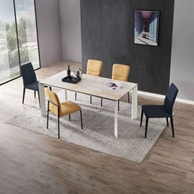 Modern Rotatable Dining Table Rectangle Ceramic Table Home Furniture