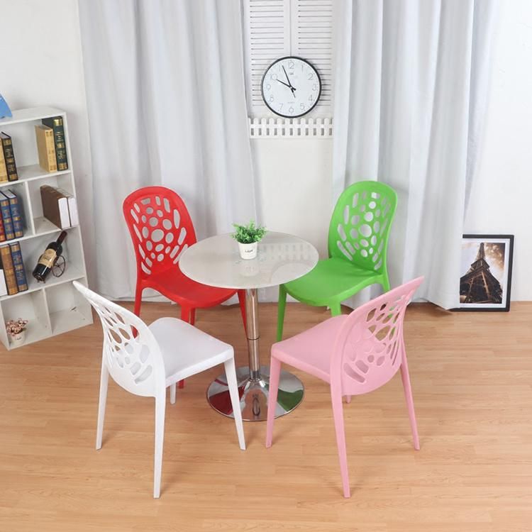 Modern Luxury Hollow out Pink Plastic Chair Dining Room Set Furniture Dining Table Chair Dinner Chairs