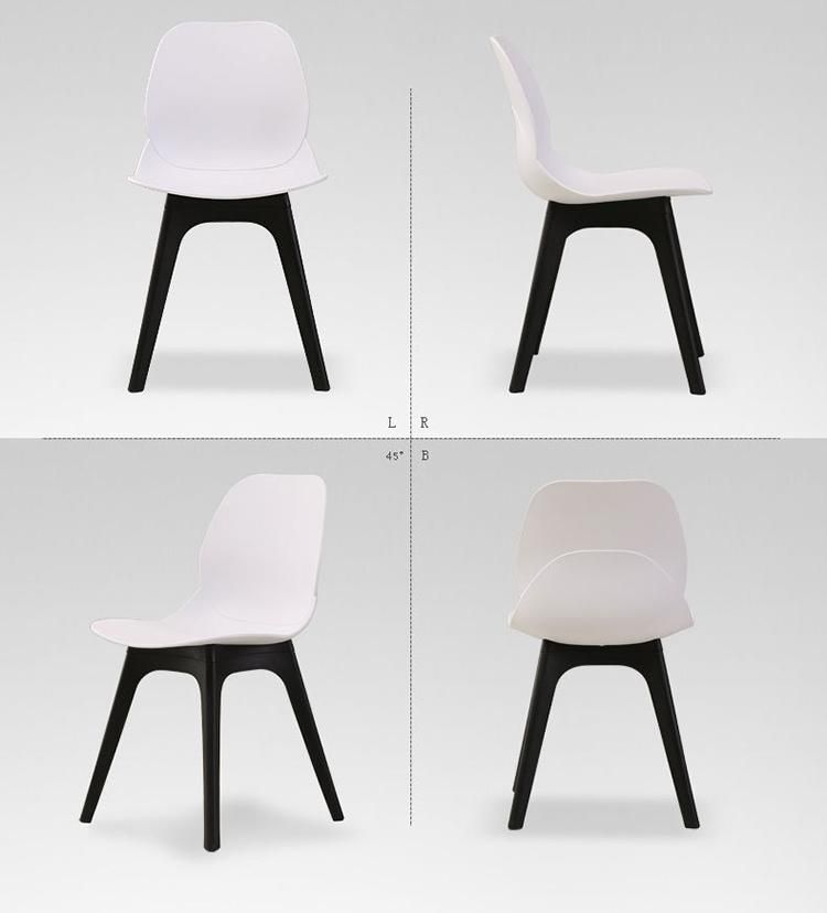 French Italian Dining Chair Made in Chinese Factory All Black Plastic Design Backrest Modern Nordic Chair