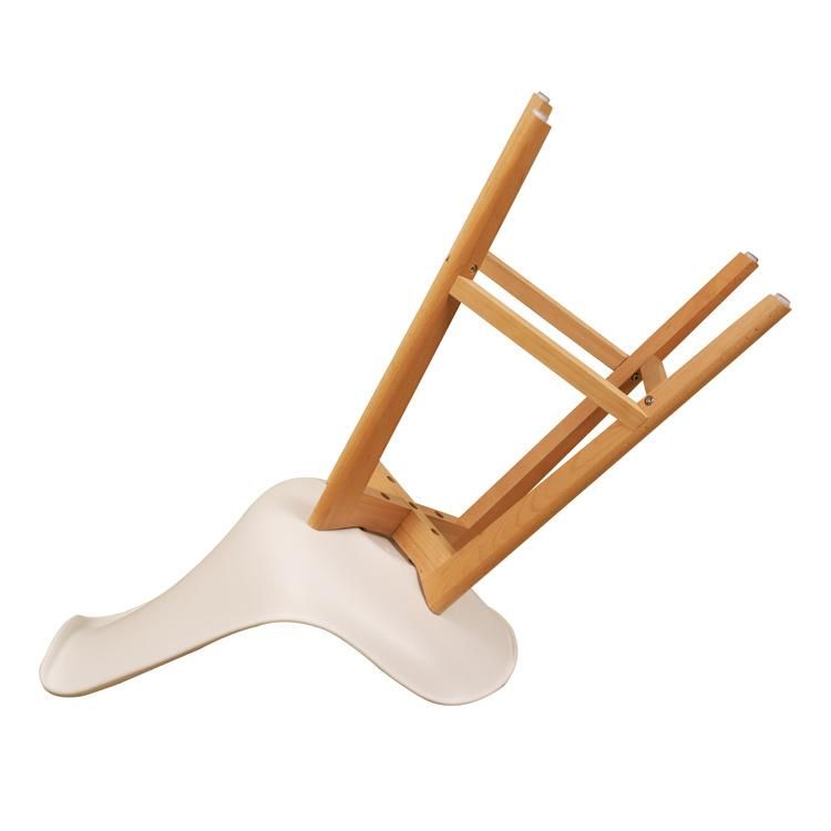 Upholstered PU Leather Cushion Wooden Bar Chair with Footrest