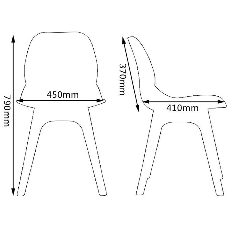 French Green PP Plastic Home Kitchen Furniture Dining Room Dining Chair Modern