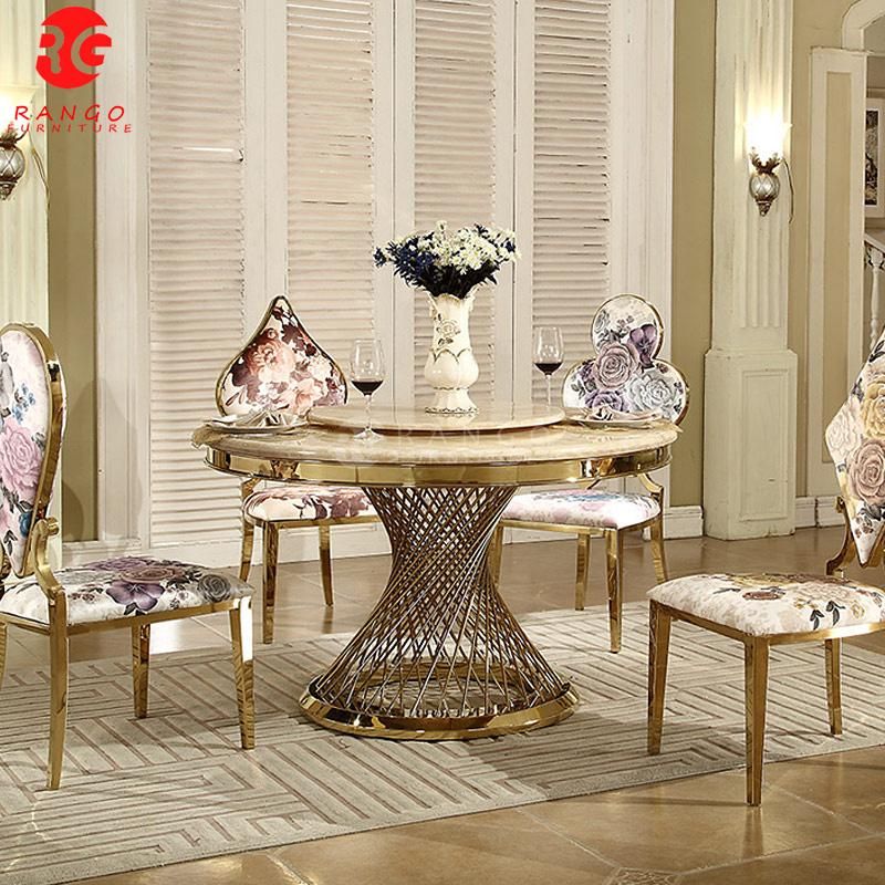 Luxury Marble Top Dining Room Set Dining Table Set Dining Table with 4 Chairs