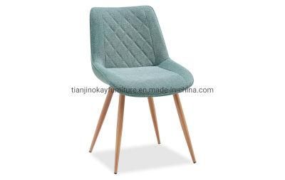 Furniture Modern Design Restaurant Leisure Fabric Dining Room Chair Dining Chair with Metal Wood Color Legs