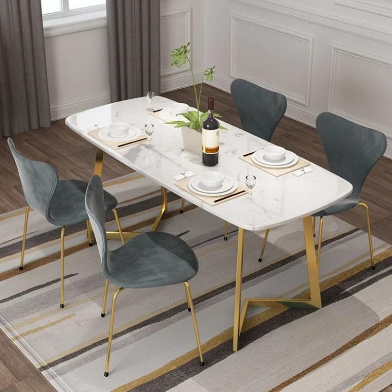 Kozy Dining Room Furniture Dinner Table Set Marble Dining Table