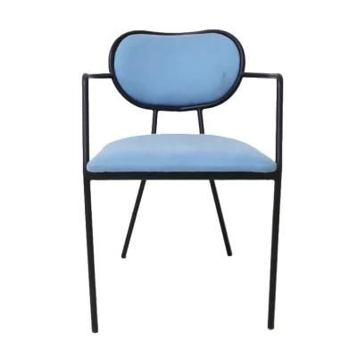 Wholesale Home Furniture Hotel Restaurant Metal Frame Velvet Fabric Dining Chair for Dining Room