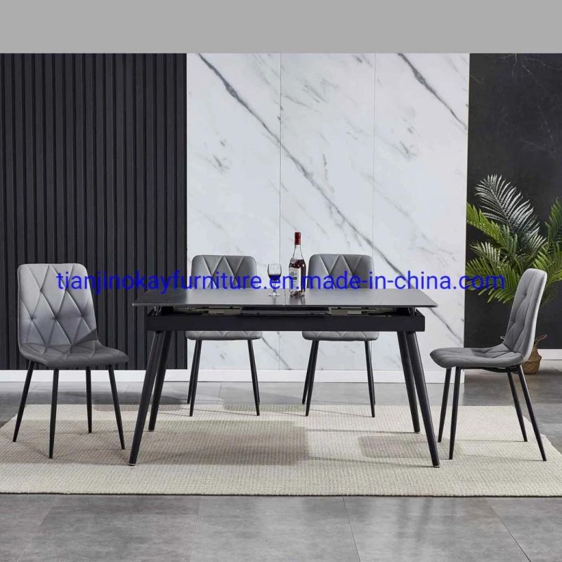 Italian Luxury Furnitu Rerestaurant Design Ceramic Marble Top Square Hotel Dining Room Dining Sets Table and Chair