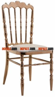 Gold Steel Event Rental Banquet Chiavari Louis Napoleon Dining Chair