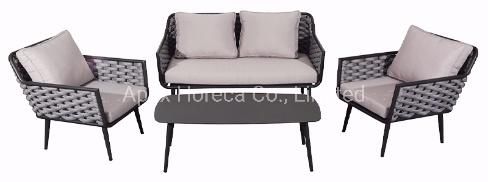 Aluminum Rope Rattan Sectional Designer Luxury Sofa Set