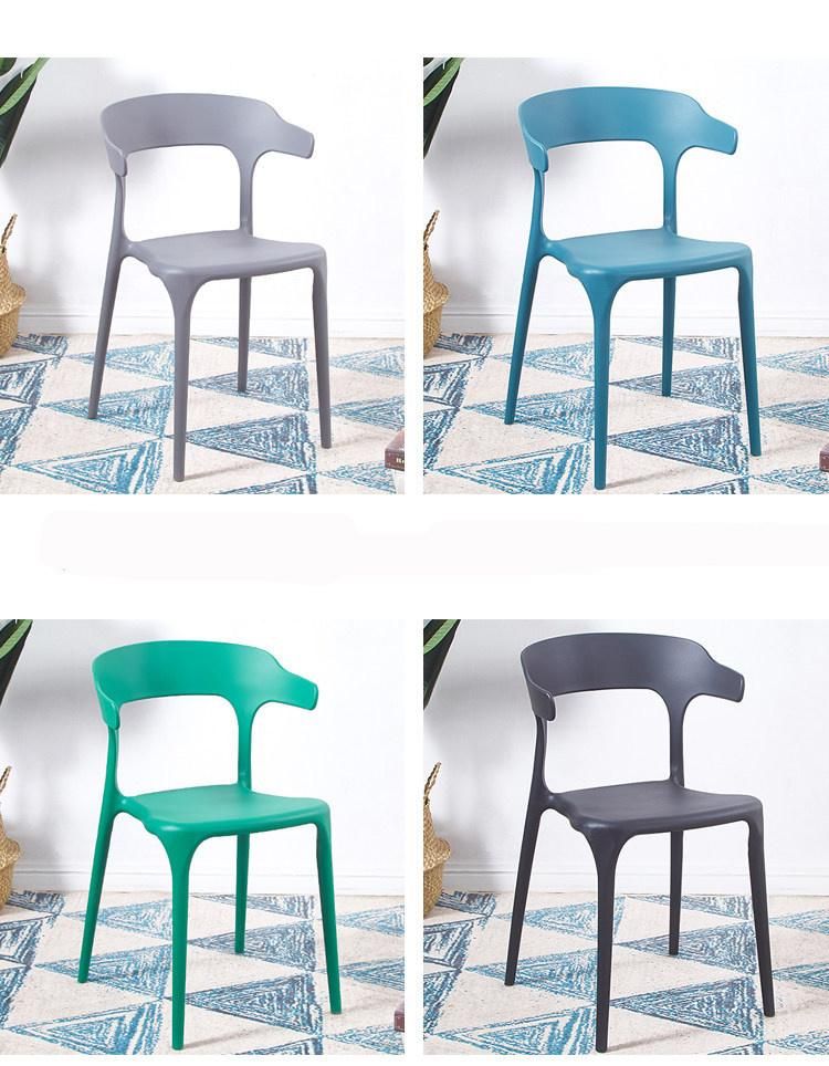 Full Blue PP Restaurant Cafe Plastic Chairs Office Chair Plastic Components Dining Room Dinner Dinning Chairs