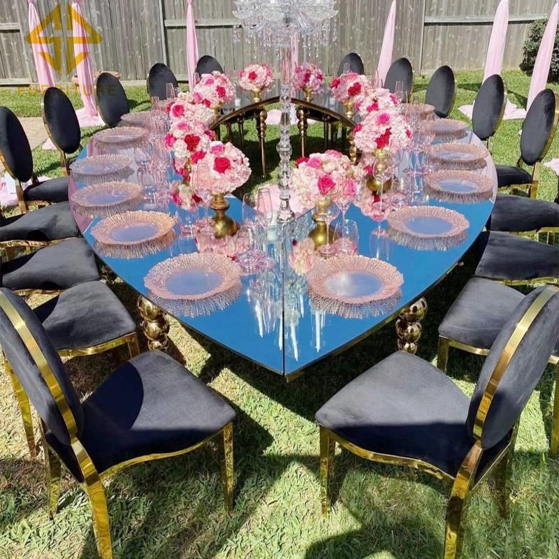 Wholesale Factory Royal Event Decoration Table Stainless Steel Wedding Table