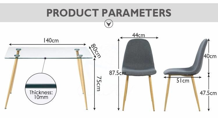 Luxuary Glass Dining Dining Table and Chairs Set 2 4 6 8 Chairs Glass Top Modern Round Tempered Glass Dining Dining Table Set