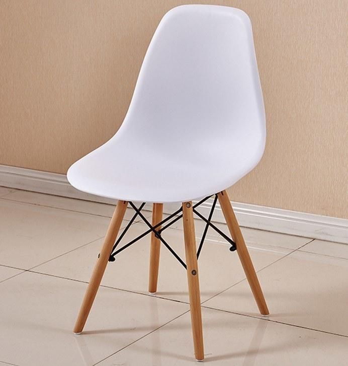 Factory Wholesale Plastic Modern Dining Chair Dining Armchair Wooden Legs