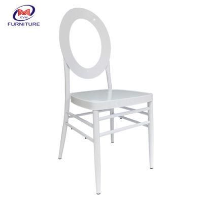 Round Back Wedding Event Party Used White Metal Chiavari Chair