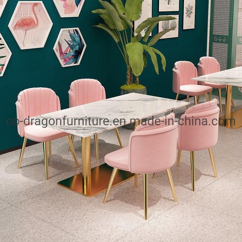 Modern Italian Velvet Metal Dressing Dining Chairs for Home Furniture