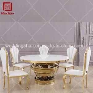 Event Dining Furniture Stainless Steel Gold Round Wedding Table