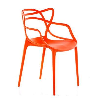 Modern White PP Plastic Dining Chair with Metal Legs Coffee Shop Furniture Chairs