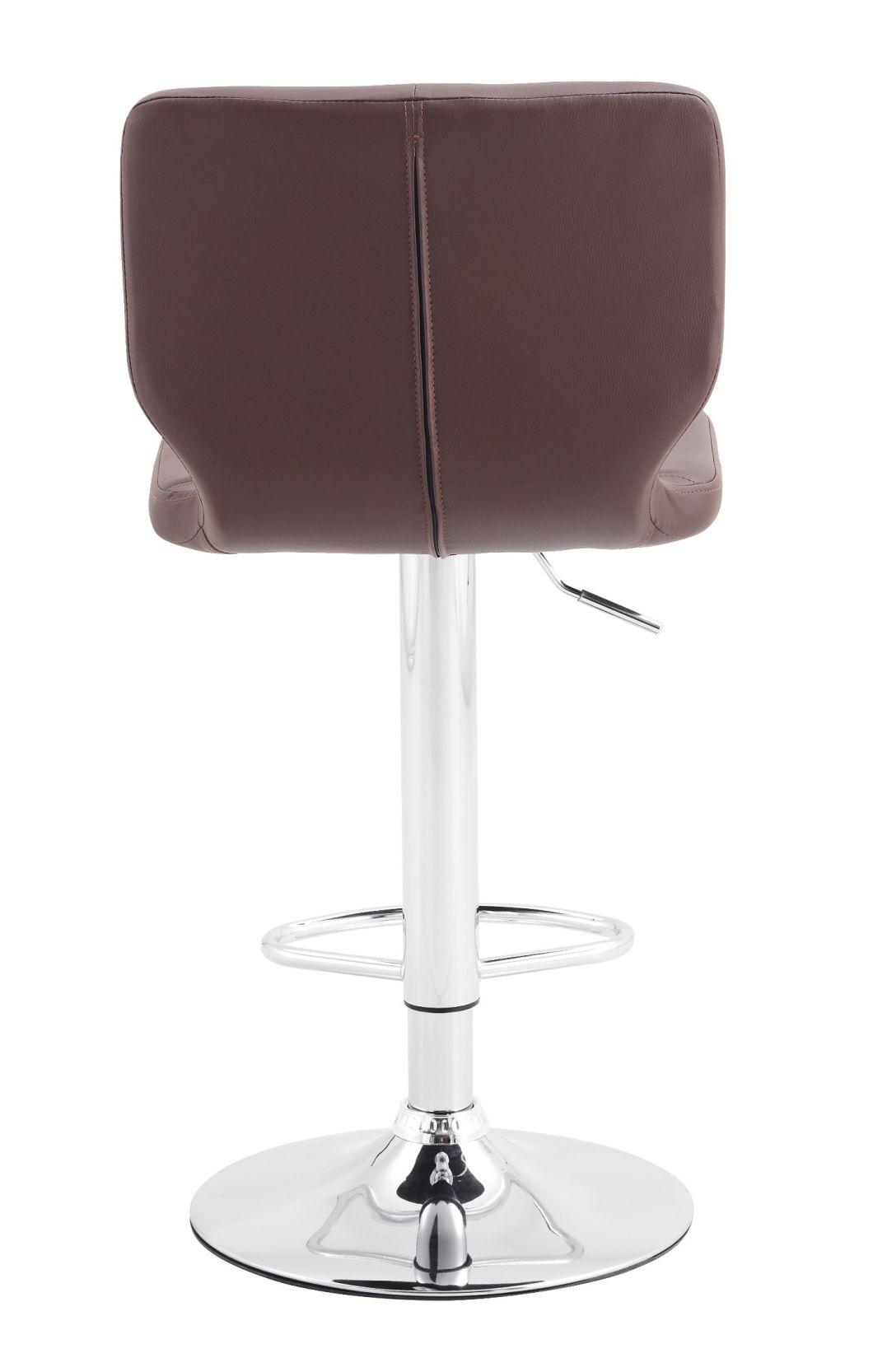 Hot Sale Swivel PU Bar Chair with Chromed Metal Gaslift and Base