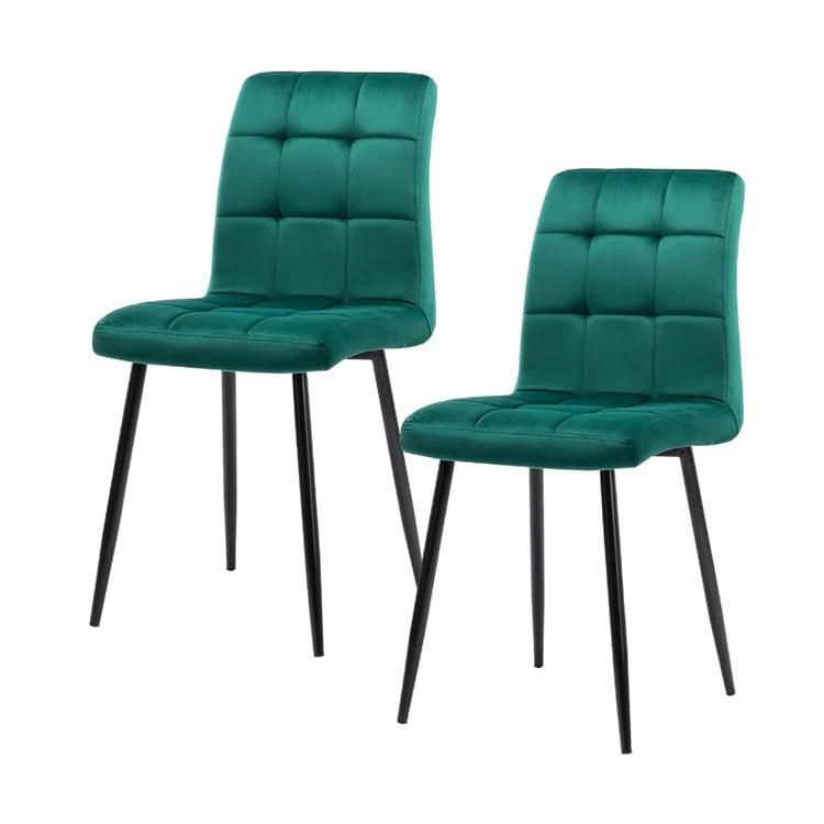 Modern Luxury Home Furniture Restaurant Chairs Metal Legs Velvet Fabric Dining Chairs