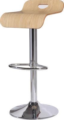 Contemporary Swivel Bentwood Cafeteria High Bar Stool