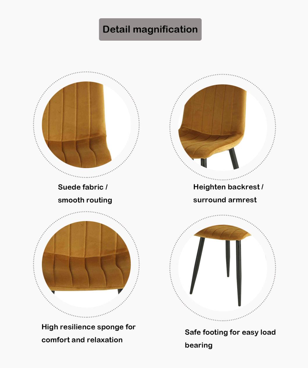 Italian Minimalist Modern Iron Frame Designer Fabric Dining Chair for Hotel Cafes and Restaurants Can Be Customized Dining Chair