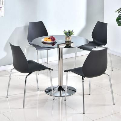 Coffee Shop Furniture Natural Modern Furniture Round Dining Table with Stainless Steel Base