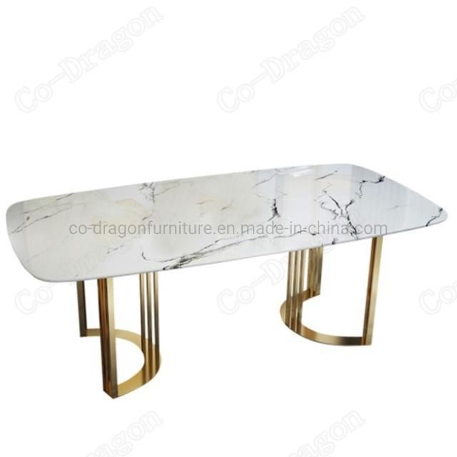 Modern Hotel Furniture Stainless Steel Dining Table and Chair Sets