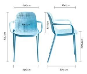 Modern Outdoor Furniture Simple Style PP with Armrests Living Room Dining Chair Outdoor Dining Chair