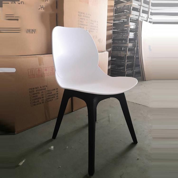 French Italian Dining Chair Made in Chinese Factory All Black Plastic Design Backrest Modern Nordic Chair