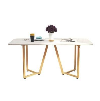 Nordic Small Apartment Light Luxury Marble Dining Table Modern Home Rectangular Dining Tables for Sale