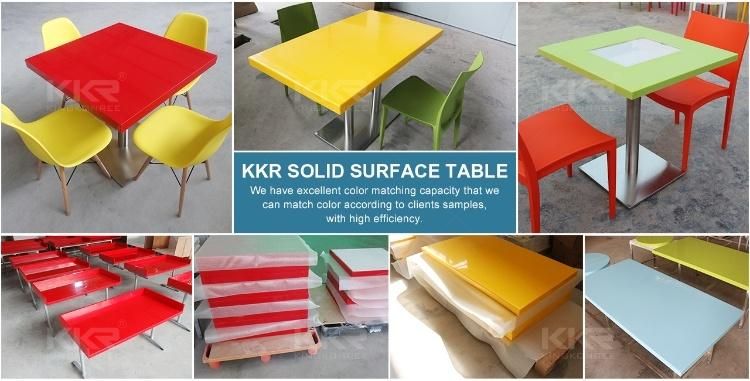 Dining Room Furniture Rectangle Corian Solid Surface Artificial Stone Tables for Restaurant