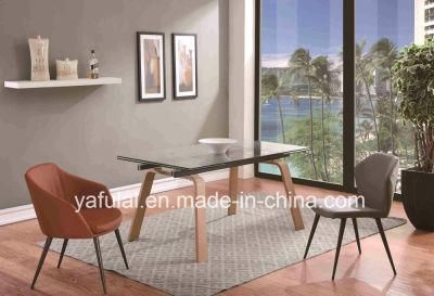 Heat Transfer Rectangle Dining Table Extension Glass Furniture