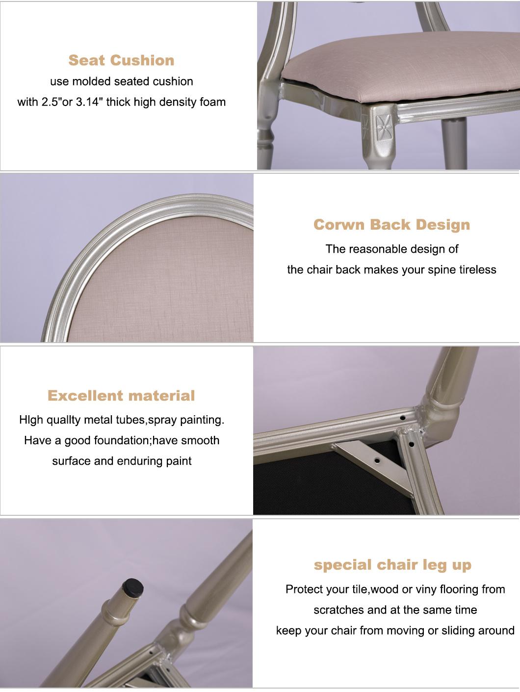 Wholesale Metal Frame PU Removable Stackable Wedding Chair for Wedding