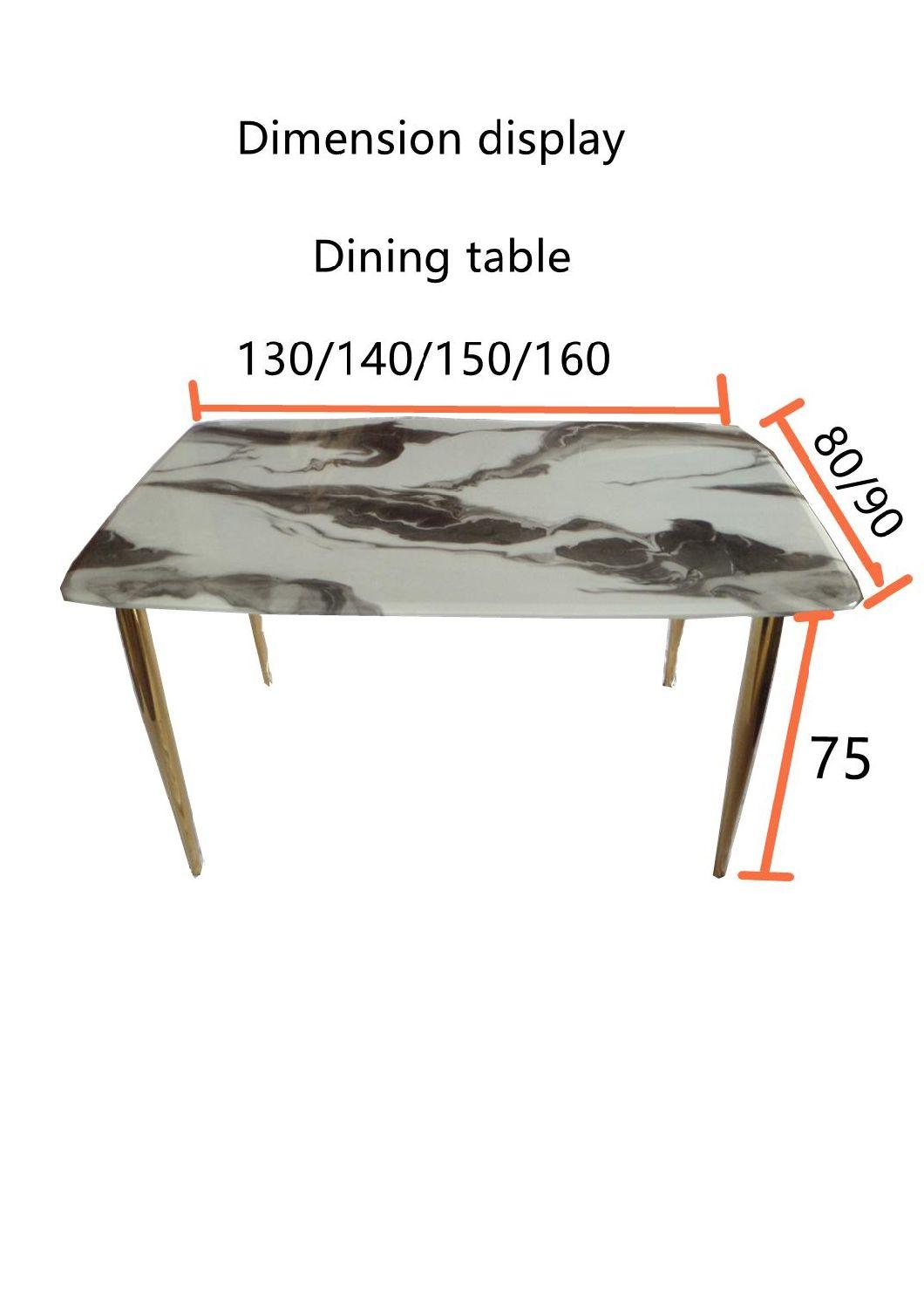 Nordic Light Luxury Marble Modern Home Rectangular Dining Table