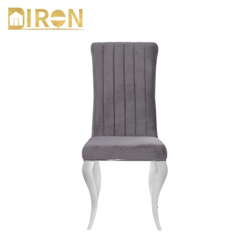 China Home Furniture Factory European Style Stainless Steel Luxury Hotel Banquet Dining Chair