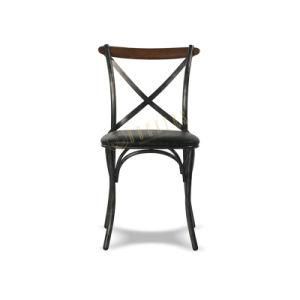 Genuine Leather Vintage Metal Chiavari Tiffany Dining Sillas Wedding Event X Cross Back Chair