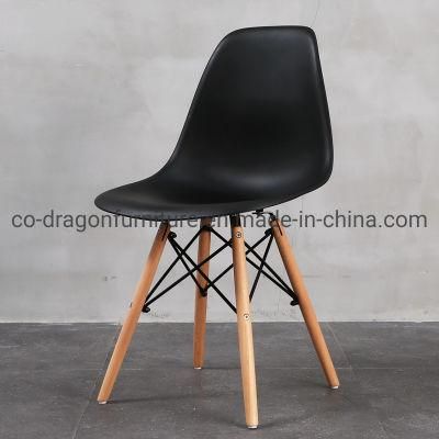 Hot Selling Design PP Back Wood Leg Plastic Dining Chairs