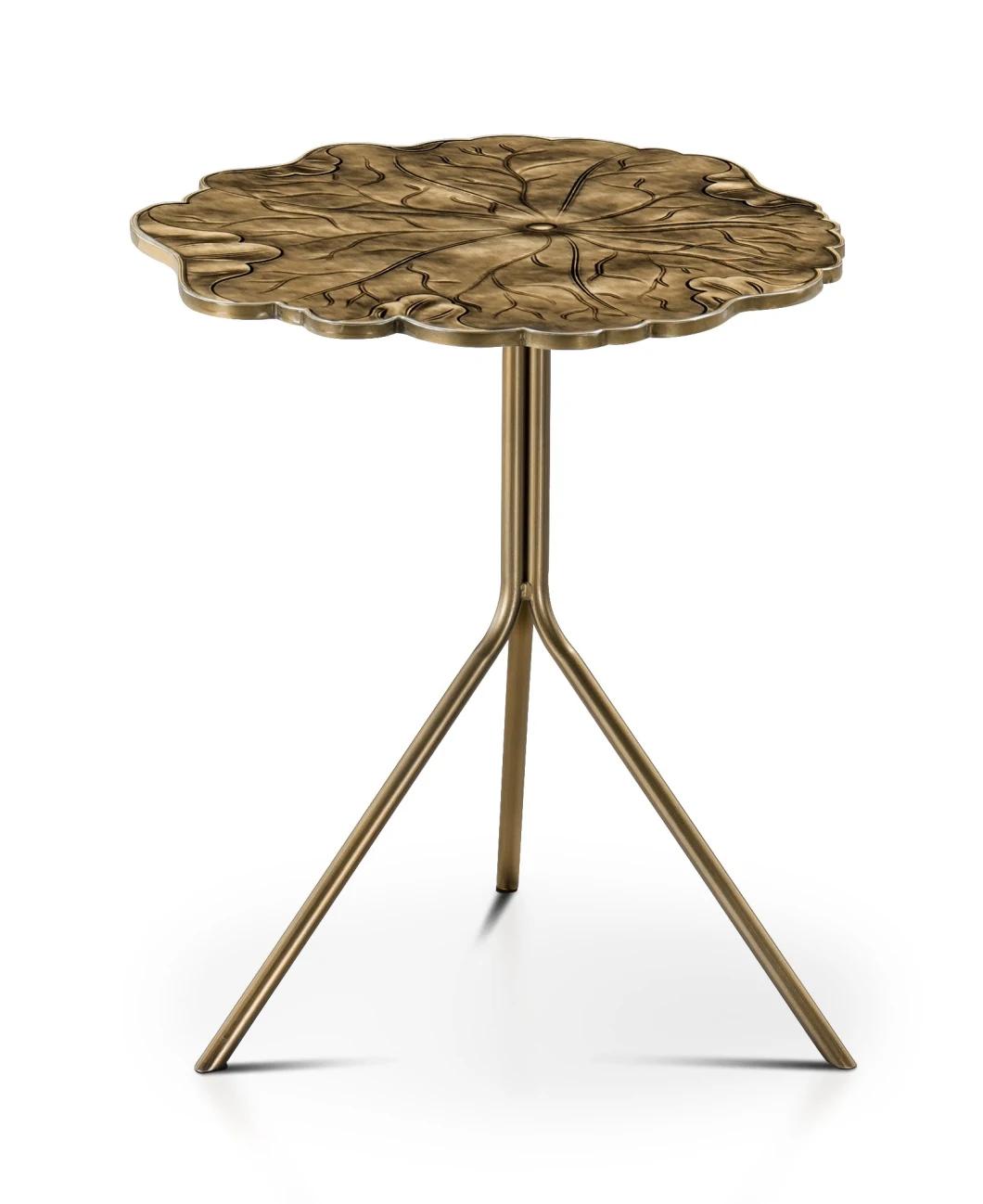 Contemporary Modern Style Metal Side Table Italian Design Round Transparent Acrylic Bed Side Table Marble Coffee Table