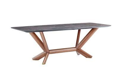 Wooden Furniture Stainless Steel Solid Wood Naturel Marble Ceramics Table