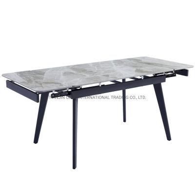 Nordic Modern Dining Table and Chair Ceramic Marble Small Apartment Simple Combination Dining Table Rectangle