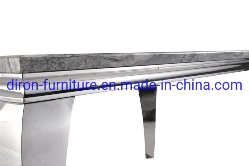 Modern Dining Room Set Marble Stainless Steel Dining Table Set