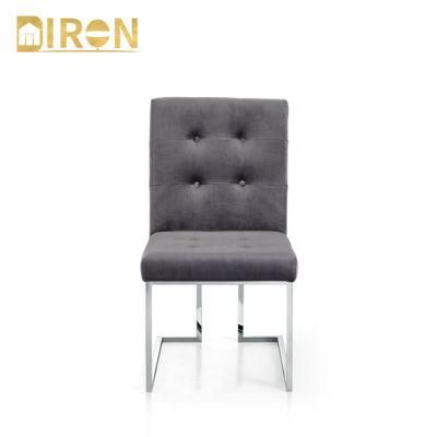 Hotel Home Living Room Modern Furniture Fabric Stainless Steel Dining Chair