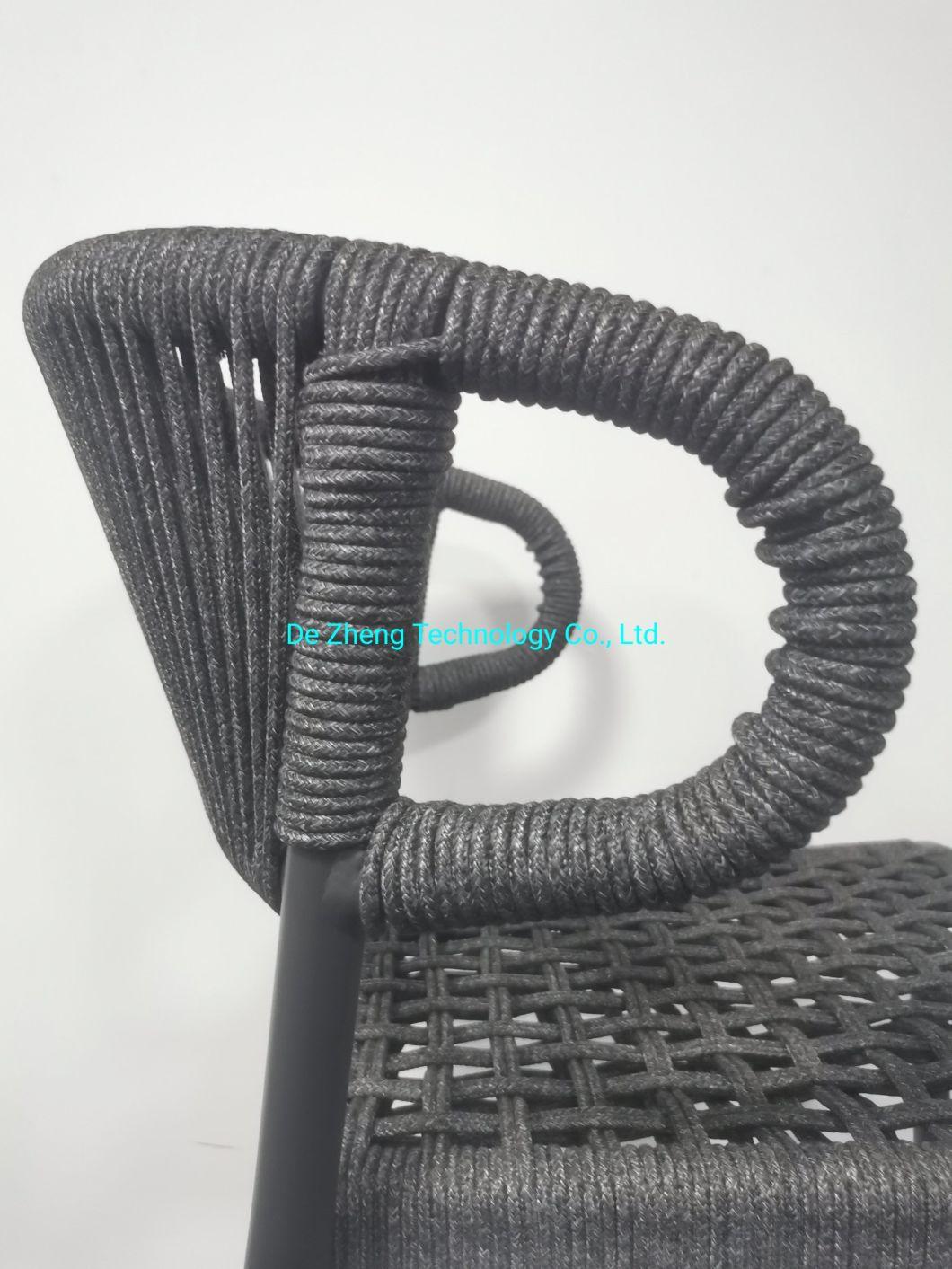 Modern Design Weaving Rope Rattan Outdoor Furniture Garden Chair and Dining Bar Chair Set